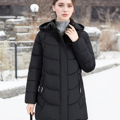 Women's Elegant Winter Jacket - Shearling-Like Bead-Like Button Closure Coat, Puffer-Free, Hand Washable Long Sleeve Outerwear for Cold Weather (Casual & Formal) - Black Jacket Without Belt/Hardware (Ready-to-Wear), Winter Ja