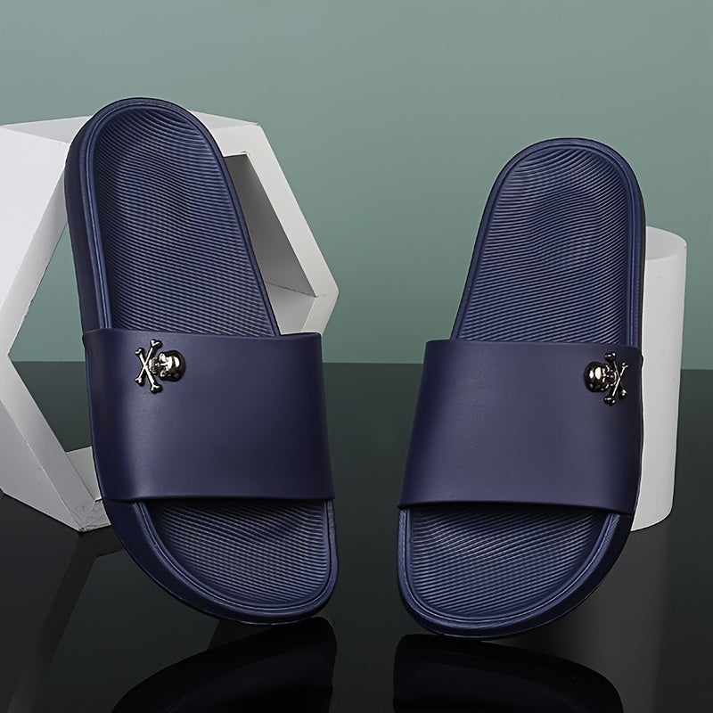 Men's Lightweight Anti-Odor Summer Slippers with Skull Print