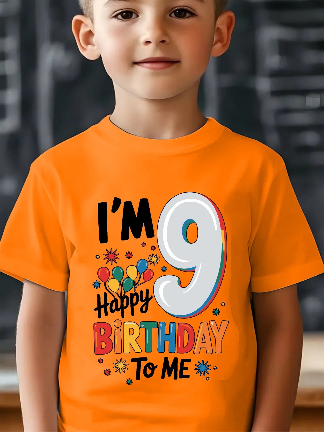 Casual Boys' Cotton Happy Birthday T-Shirt, Short Sleeve Summer Top