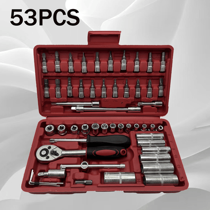 53 High-Cost-Performance Automotive Repair Tools! A Professional Toolbox That Provides a One-Stop Solution for Essential Components, Suitable for Basic Repairs And Routine Maintenance Across Various Vehicle Models. The Comple