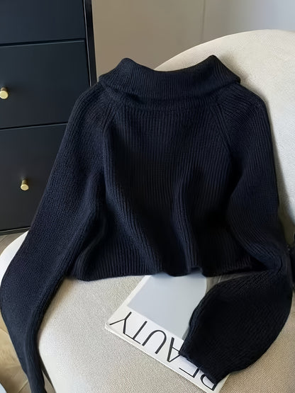 Women's Long Sleeve Half-Zip Pullover Top for Fall Winter
