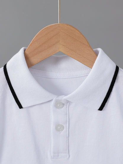 Children's Summer Cotton Polo Shirt with Animal Print