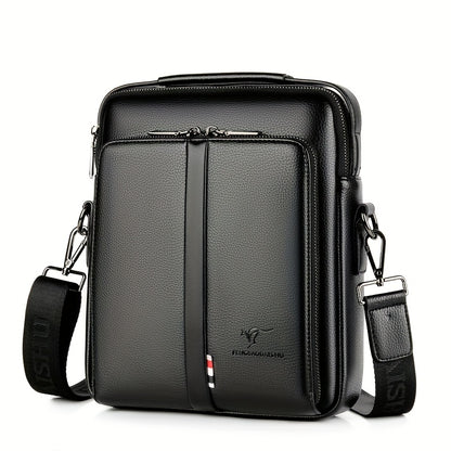 Men'S Genuine Backpack - Adjustable Strap, Multiple Compartments, Large Capacity for Daily Commute  Business, Black, Commuting Backpack, Sleek Design, Textured Finish