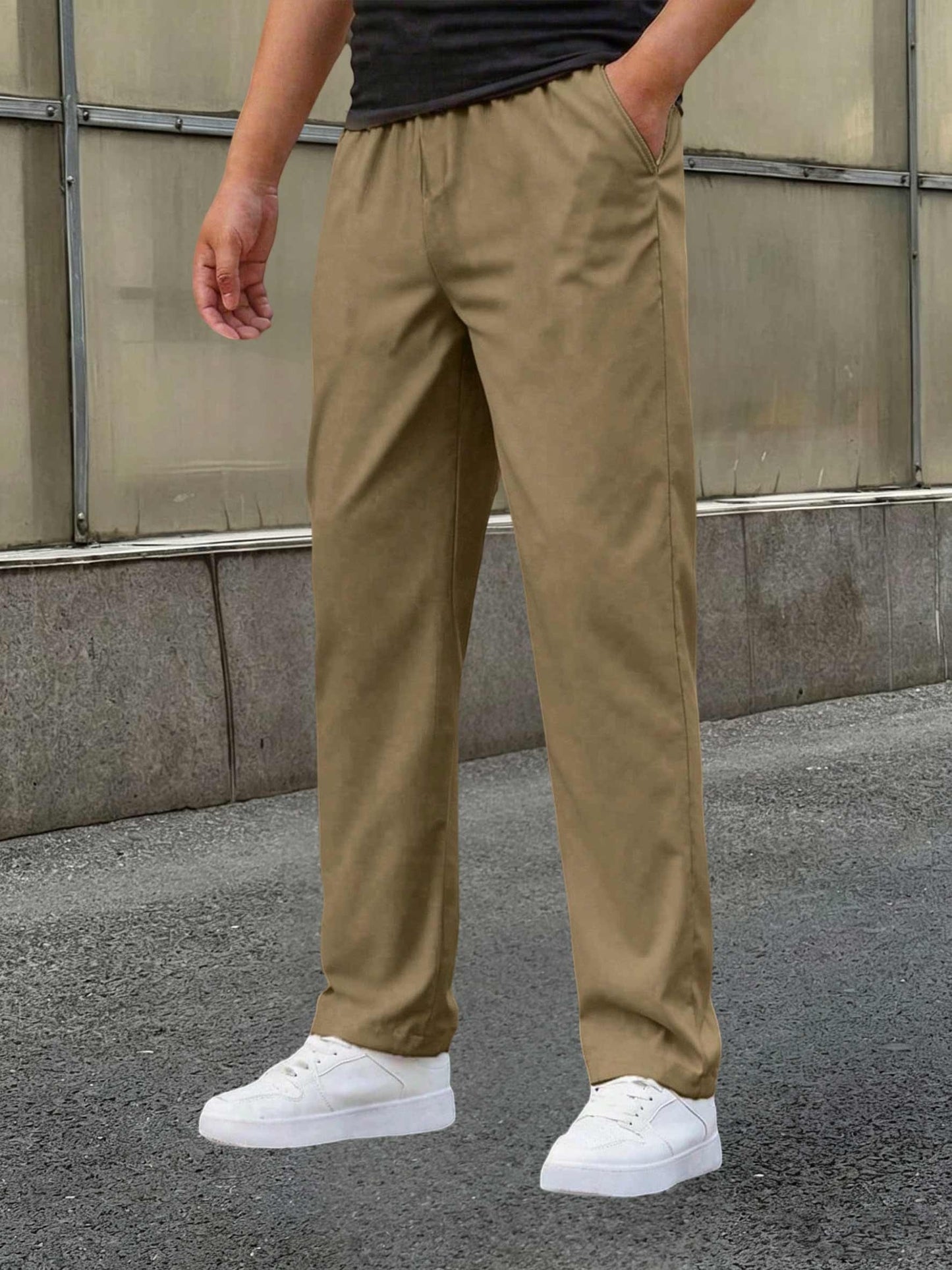 Boys' Casual Straight-Leg Polyester Long Pants for All Seasons