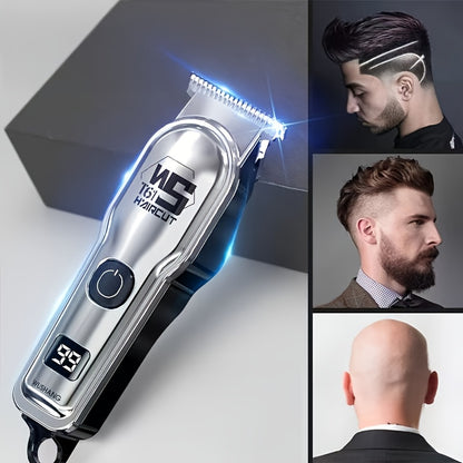 1 Men's Wireless Hair Clipper & Beard Trimmer with LCD Display, Professional USB Rechargeable Grooming Kit - Durble and Portatile for Father' Day/Birthday or Holiday Presents - ayq