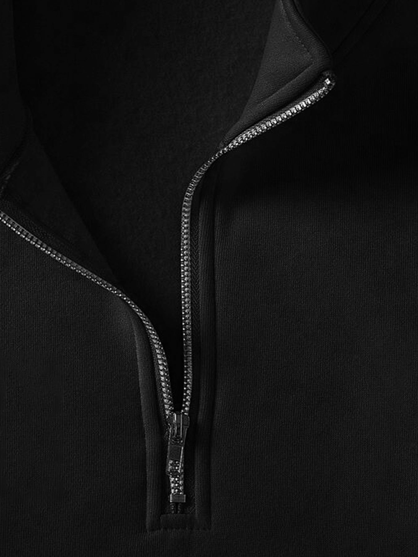 Men's Vintage Half-Zip Polyester Sweatshirt with Stand Collar