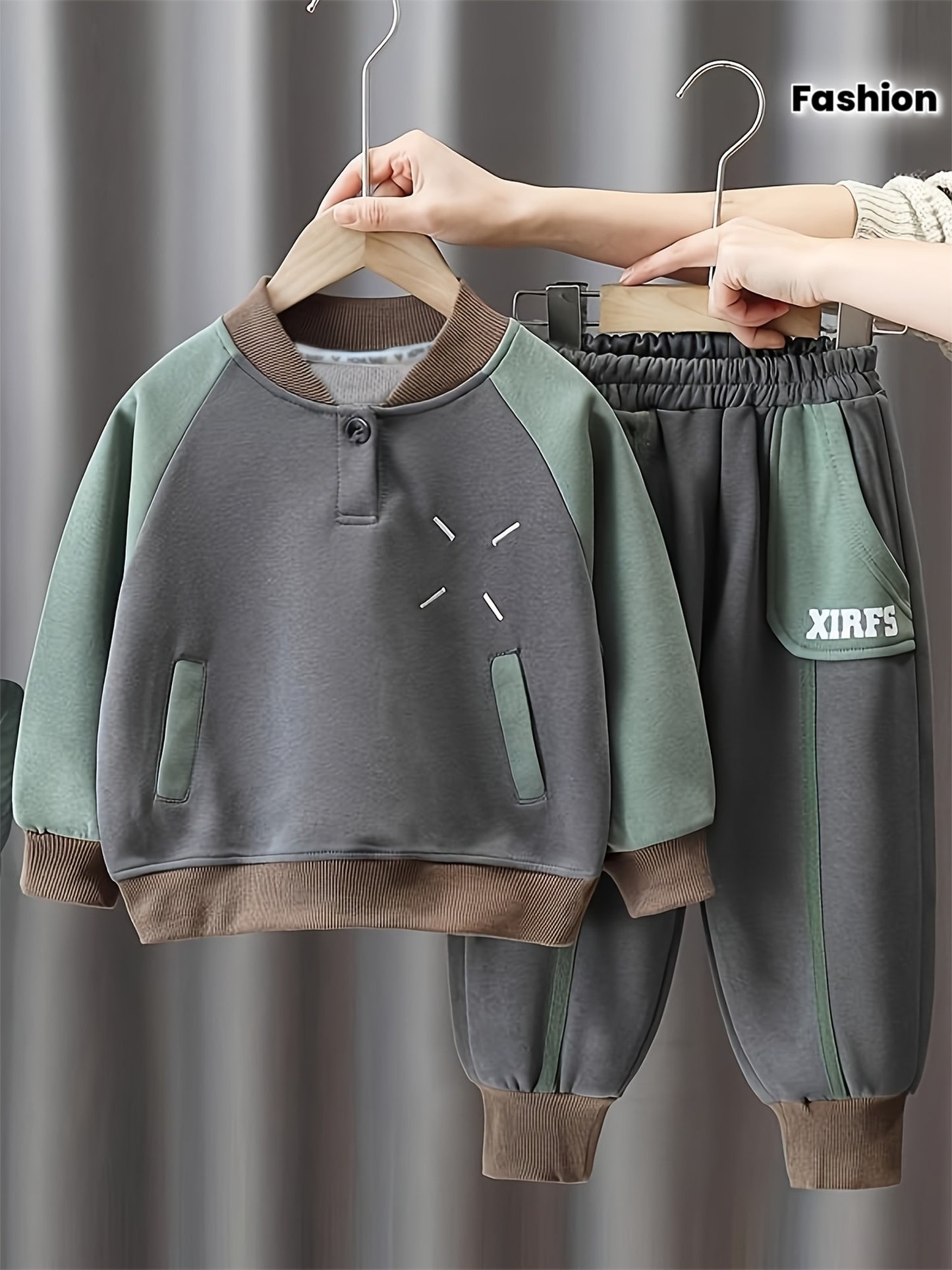 Boys' Casual Spring/Fall Sweatshirt and Pants Set, Cotton Blend