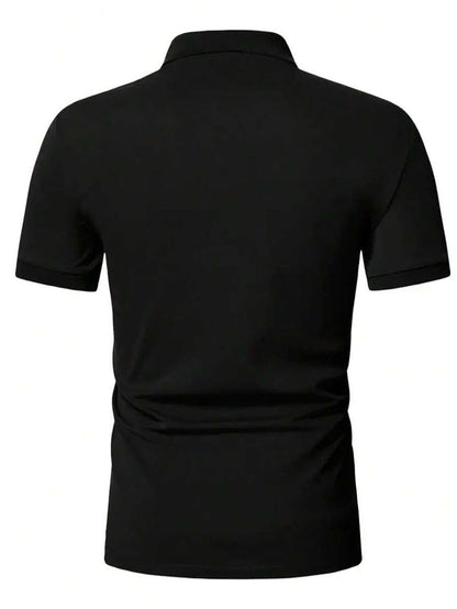 Men's Slim-Fit Zip Shirt with Short Sleeves, Featuring a Minimalist and Trendy Style. Designed with a Half-zip Collar, It Is Made of Soft, Skin-friendly Stretch Fabric That Is Breathable and Sweat-wicking. The Form-fitting De - ayq