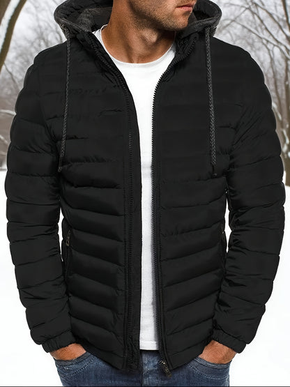 Men's Zipper Hoodie Jacket for Fall and Winter Casual Wear