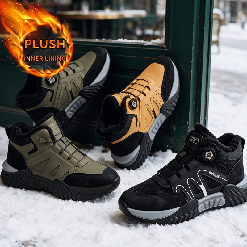 Men's Winter Outdoor Lace-Up Snow Hiking Ankle Boots