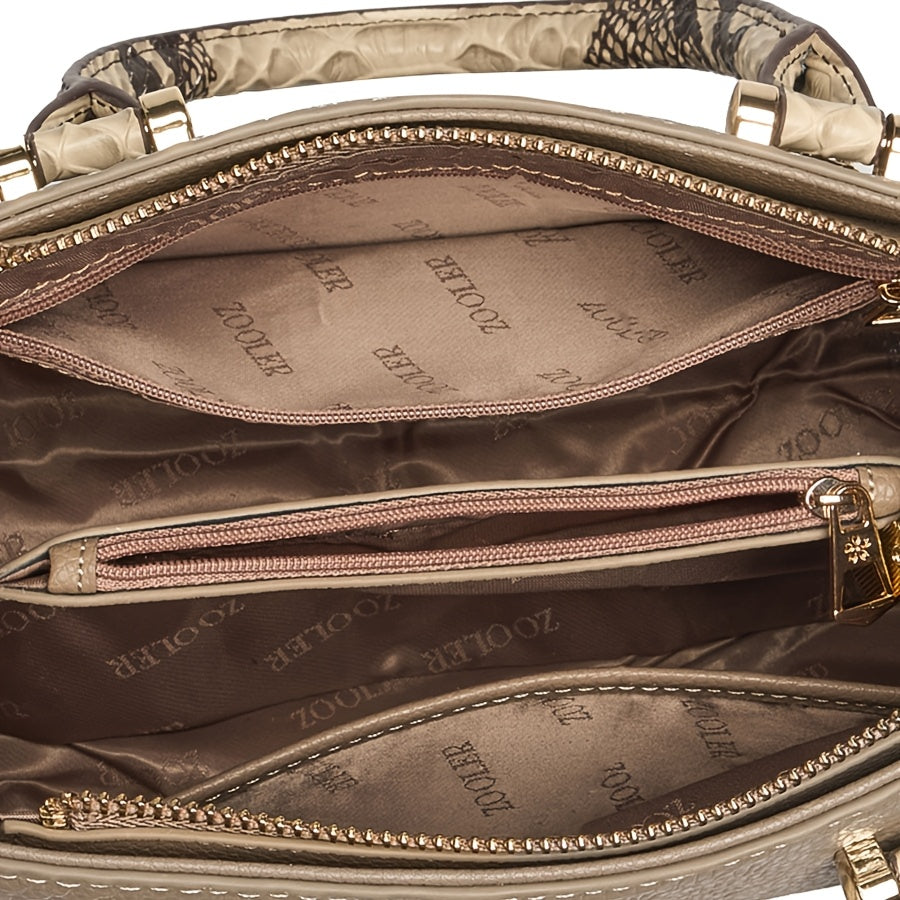 Elegant Genuine Leather Crossbody Bag for Women, Medium Size