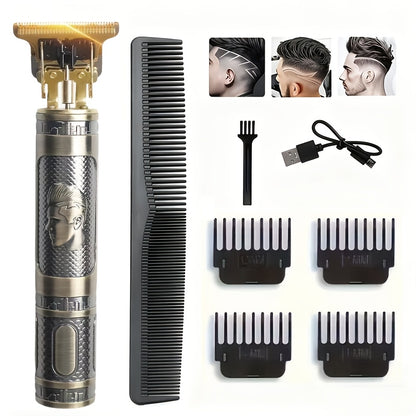 YAIAWISU Men's Cordless Electric Hair Clippers & Beard Trimmer with LCD Screen, USB-Rechargeable Cordless Grooming Kit, T-Blade Trimmer with Guide Comb Suitable for Hair, Shaving, and Scalp Trimming - ayq