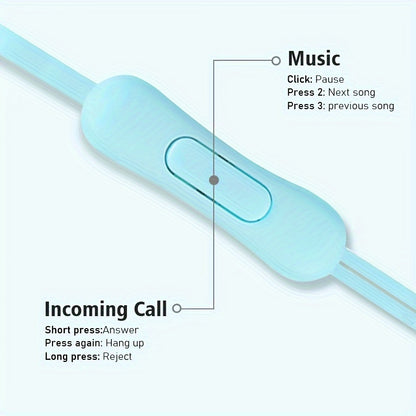Anime-Inspired Wired Earphones with Microphone, 3.5mm Jack, Noise Isolating, Volume Control, Tangle-Free Cable, Plastic Semi-Open-Back Design, Compatible with Cellphones, Ideal for Running - Multiple Colors