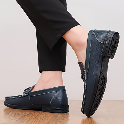Men's Casual Business Loafers Leather Slip-On Shoes