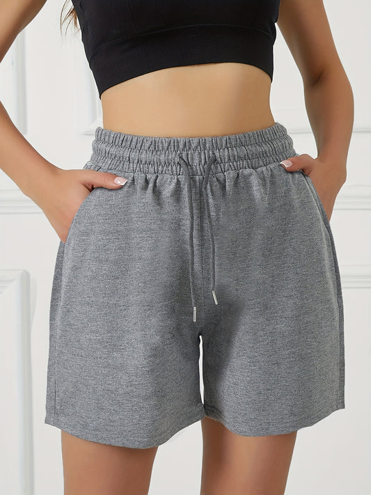 Women's Summer Drawstring Athletic Shorts with Front Pockets - ayq
