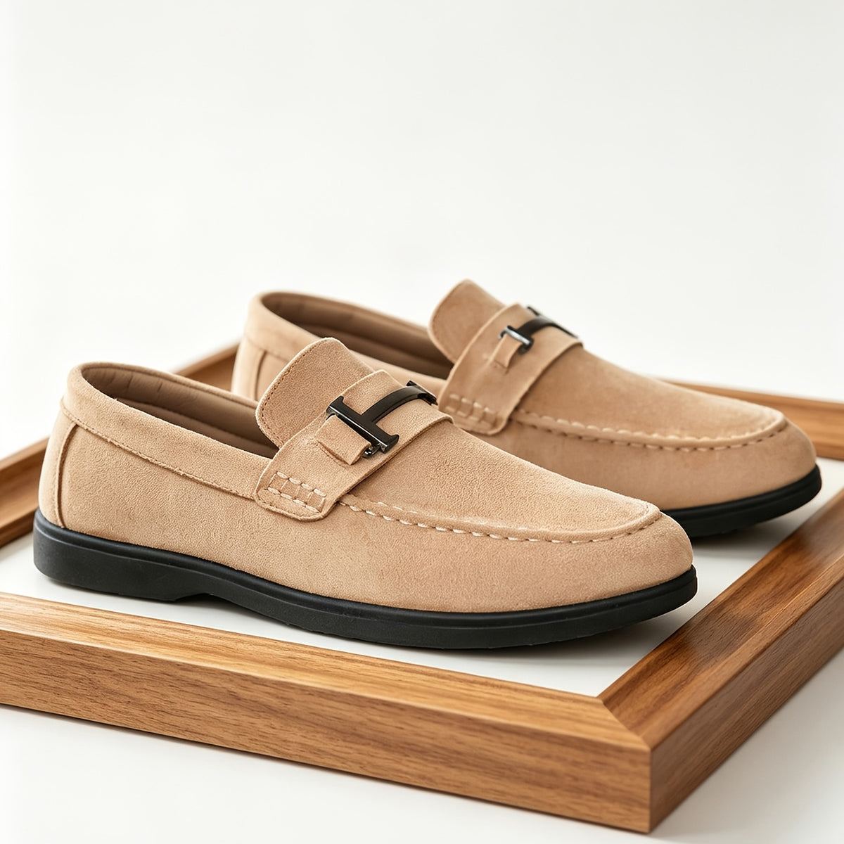 Men's Slip-On Casual Loafers Stylish Fabric Business Shoes