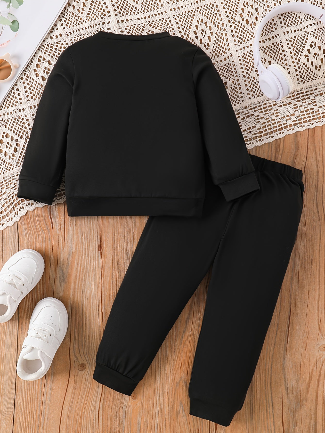 Baby Boy Casual Long Sleeve Bear Print Top and Pants Set