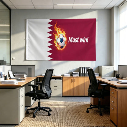 Qatar Football Print Polyester Cheer Banner for Sports & Parties