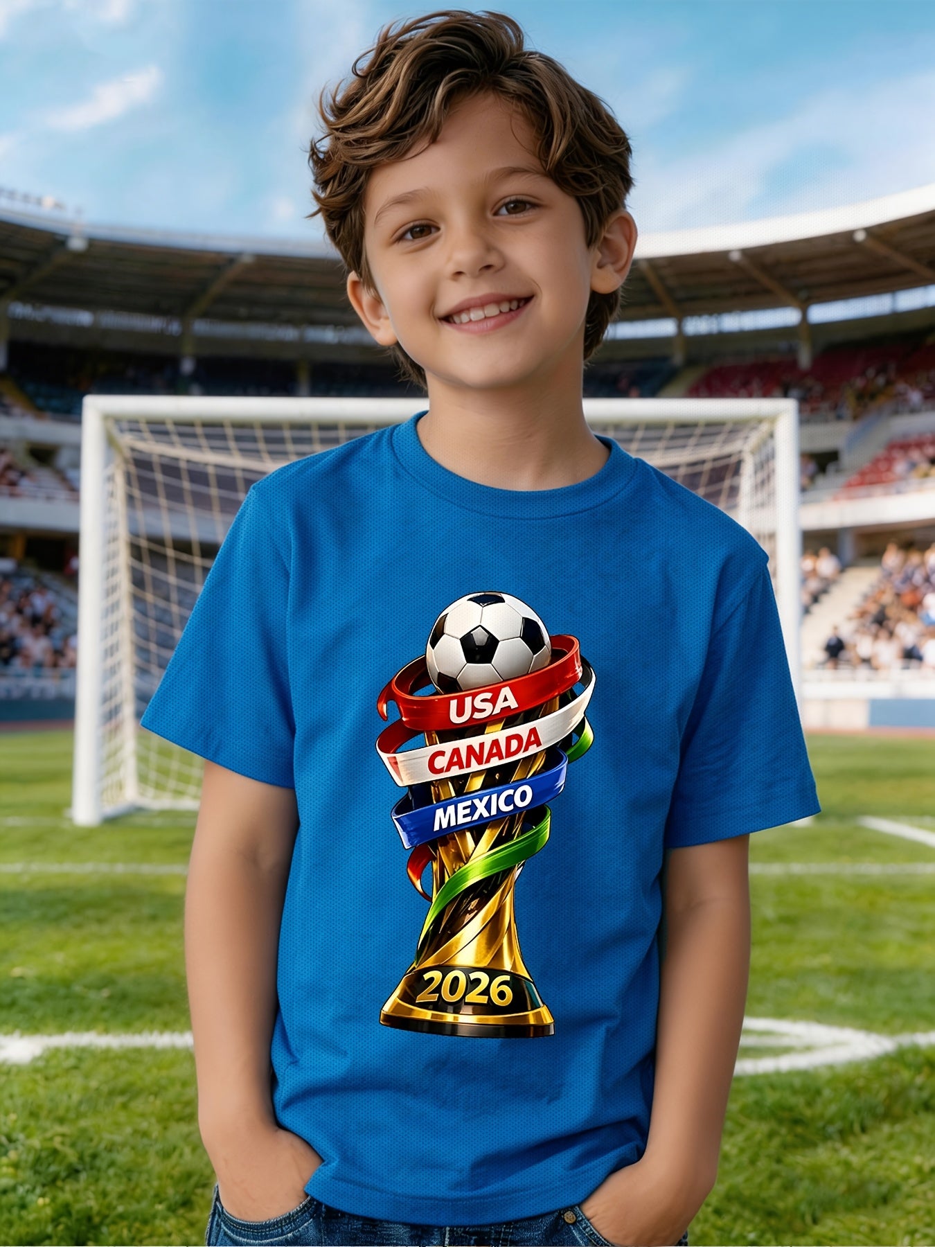 2026 FIFA World Cup Boys Mesh T-Shirt - Summer Sportswear