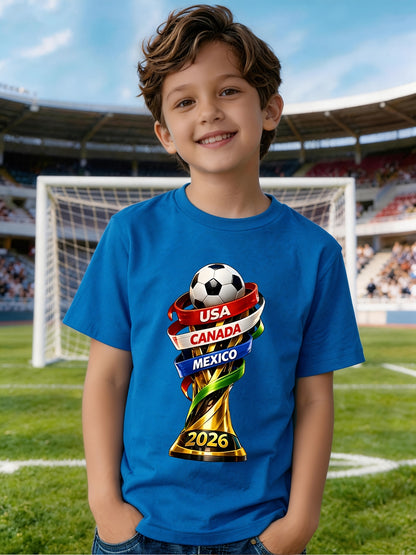 2026 FIFA World Cup Boys Mesh T-Shirt - Summer Sportswear