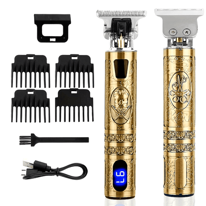 YAIAWISU Men's Cordless Electric Hair Clippers & Beard Trimmer with LCD Screen, USB-Rechargeable Cordless Grooming Kit, T-Blade Trimmer with Guide Comb Suitable for Hair, Shaving, and Scalp Trimming - ayq