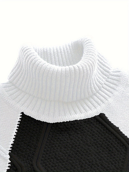 New Fashion Men'S Pullover with Color-Blocked Knitted Long Sleeves from Tie Mu Zhen OBM.