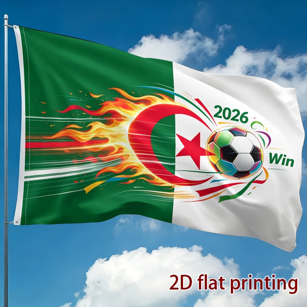 Algeria 2026 Football Flag - Polyester Decorative Fan Banner
