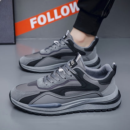 Men'S Lightweight Breathable Sneakers - Black  Gray Low-Top Lace-Up Shoes with Non-Slip PVC Sole, Durable Casual Sneakers for Running, Walking  Casual Attire, Running Shoes