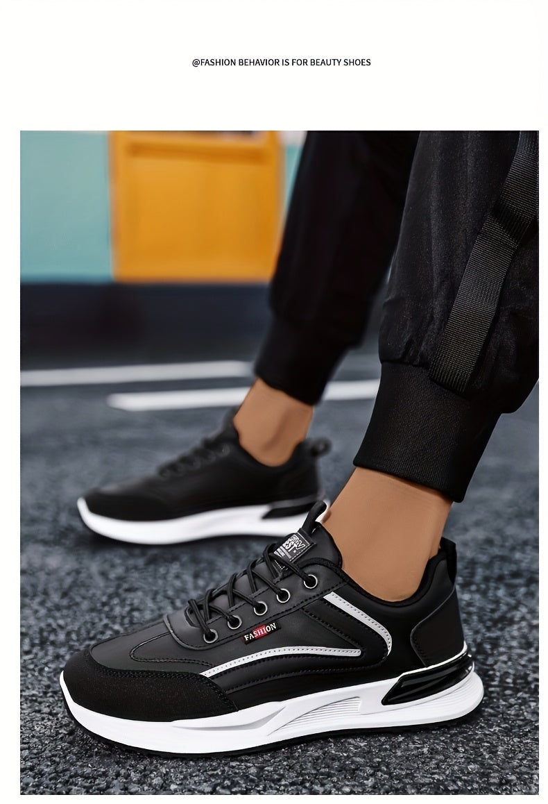 Men's Plus Size Walking Shoes, Skate Shoes, Breathable Trail Running Shoes, Travel Shoes, Trendy Versatile Low-Top Casual Sports Shoes, Fashion Sneakers, Black Knit Mesh Shoes for Spring, Summer, Autumn, All Seasons - ayq