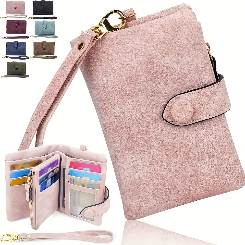 Wallet - Compact Short Design with Solid Color Finish, Stylish Coin Purse, Secure Flap Snap Closure, Ultra-Portable and Lightweight - Perfect for Womens Casual Daily Use