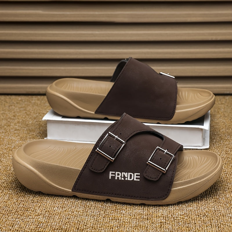 Unisex Casual Slip-On Slippers with Adjustable Straps & Non-Slip Soles