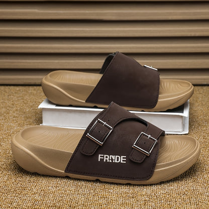 Unisex Casual Slip-On Slippers with Adjustable Straps & Non-Slip Soles