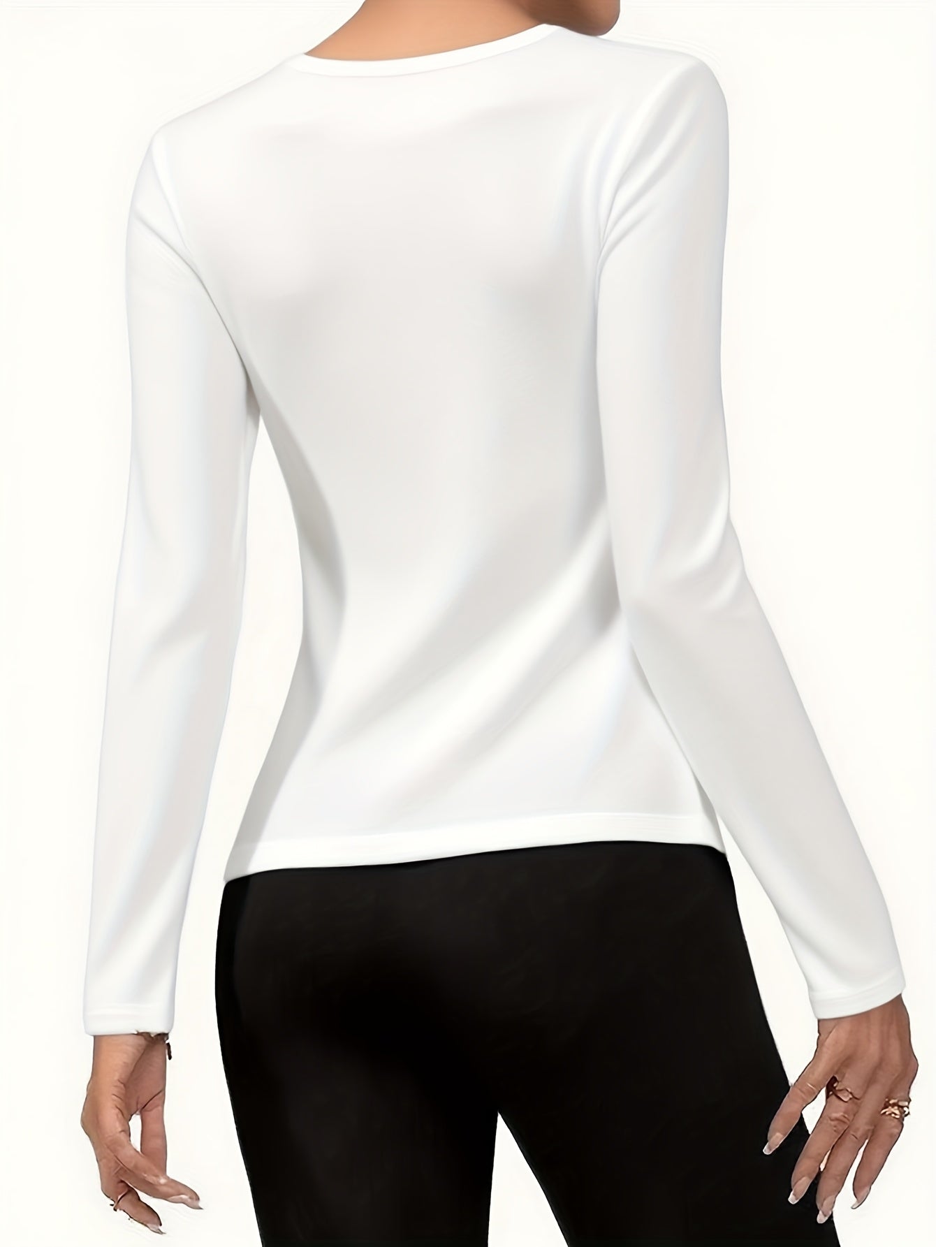 Women'S V-Neck Long Sleeve Top - Elegant Maroon Blouse with Fire Design, Stretchy Fabric for Fall/Winter, Office, Party, Everyday Outfits - Women'S Fashion Clothing, Ladies Tops And Blouses, Party Attire, Office Wear, Stylish