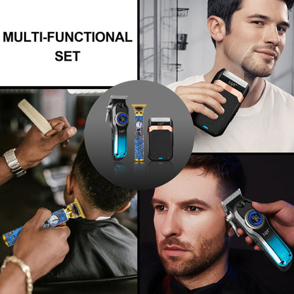 LQT 1pc/2pcs/3Ppcs Electric Hair Clipper Set/Designed for Men/Unique Graffiti Style/Men'S Grooming Kit/Beard Trimmer And Razor/Portable Home Hairdressing Tool/Men'S Gift/Father'S Day/Birthday Gift/Christmas Gift - ayq