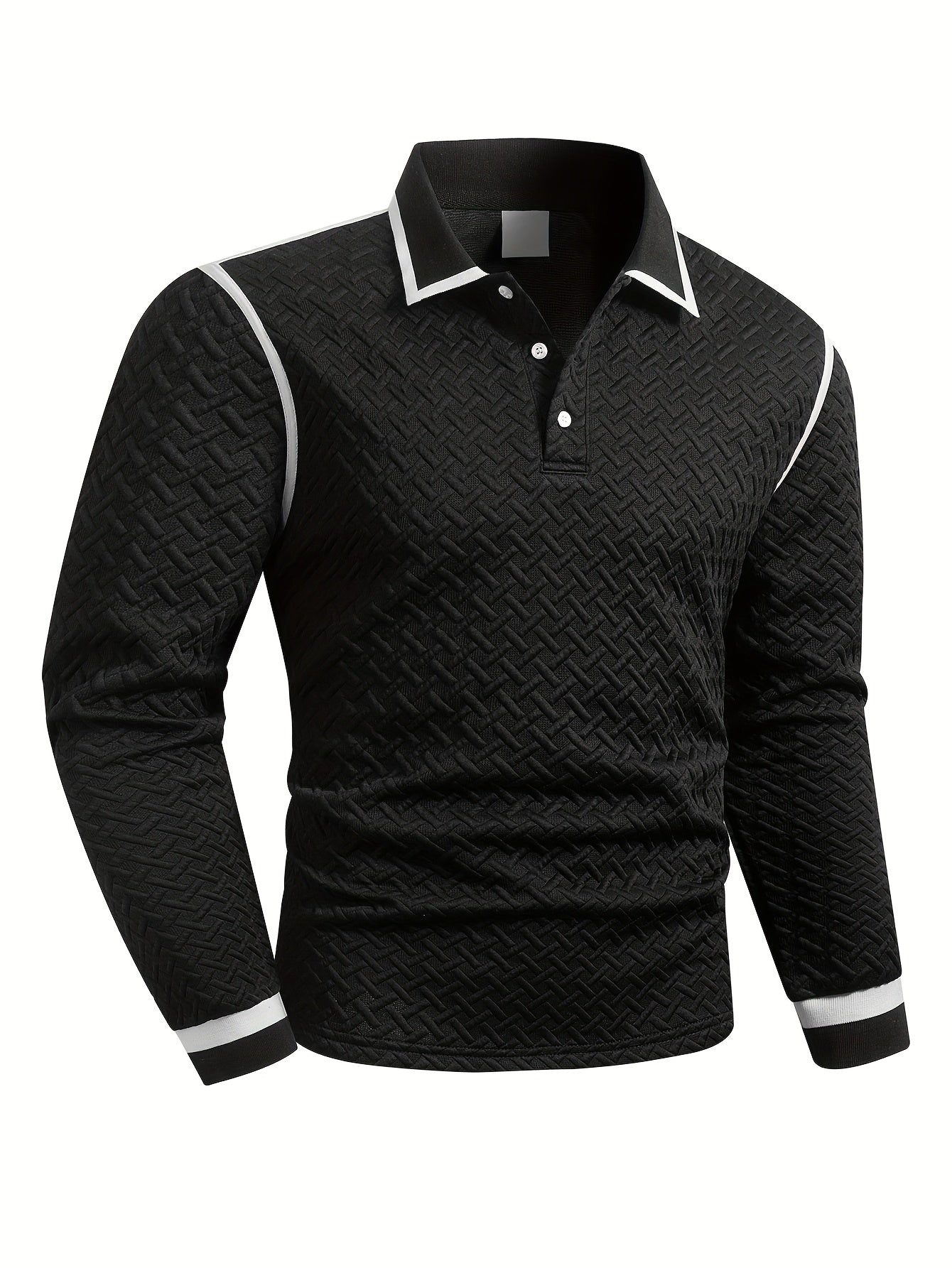 New Autumn Long-Sleeve Sweatshirt Made of Textured Fabric with a Polyester Collar And Versatile Spandex, Knit