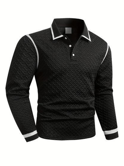 New Autumn Long-Sleeve Sweatshirt Made of Textured Fabric with a Polyester Collar And Versatile Spandex, Knit