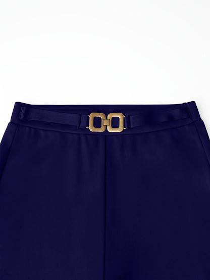 Women's Wide-Leg Belted Trousers - Casual Comfortable Pants
