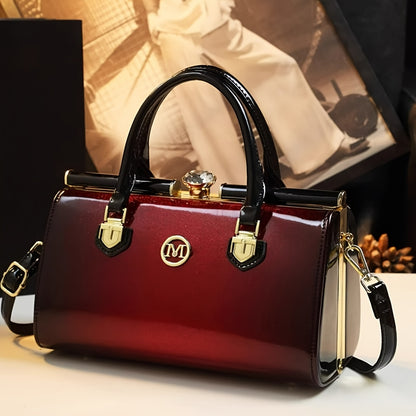 Vintage Red Crossbody Bag for Women with Rhinestone Detail