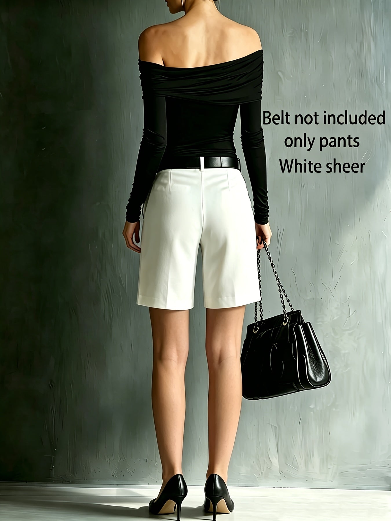 Women’s Elegant High-Waist Office Bermuda Shorts with Pockets
