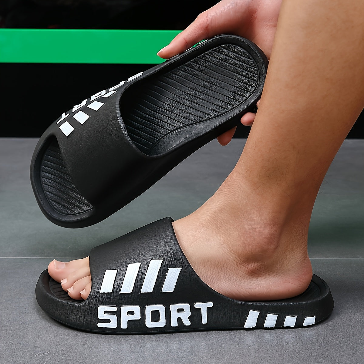 Men'S Stylish Slippers - Non-Slip, Odor-Resistant Summer Beach Sandals | Comfortable EVA Open-Toe Slides, Suitable for Indoor And Outdoor Wear, Summer Sandals - ayq