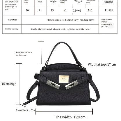 Women’s Solid Color PU Crossbody Bag with Adjustable Strap