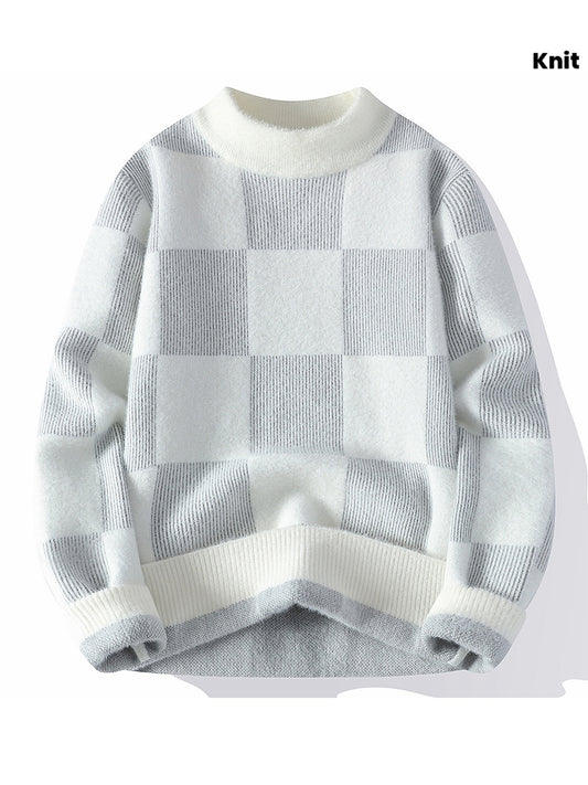 New Men'S Autumn And Winter Pullover Sweater with a Round Neck for Warmth, Knit