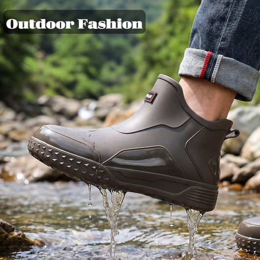 Unisex Gray Ankle Rain Boots | Lightweight All-Season Comfort