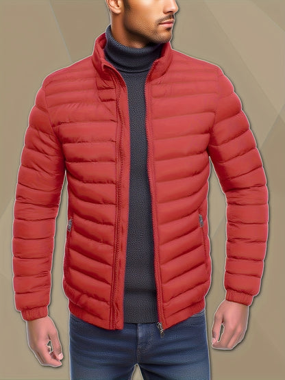 Men's Lightweight Stand Collar Winter Jacket - Casual Loose Fit