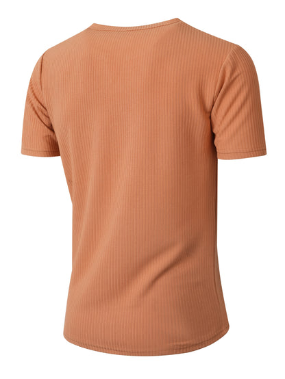 Men's Slim V-Neck Casual Short Sleeve T-Shirt for Summer