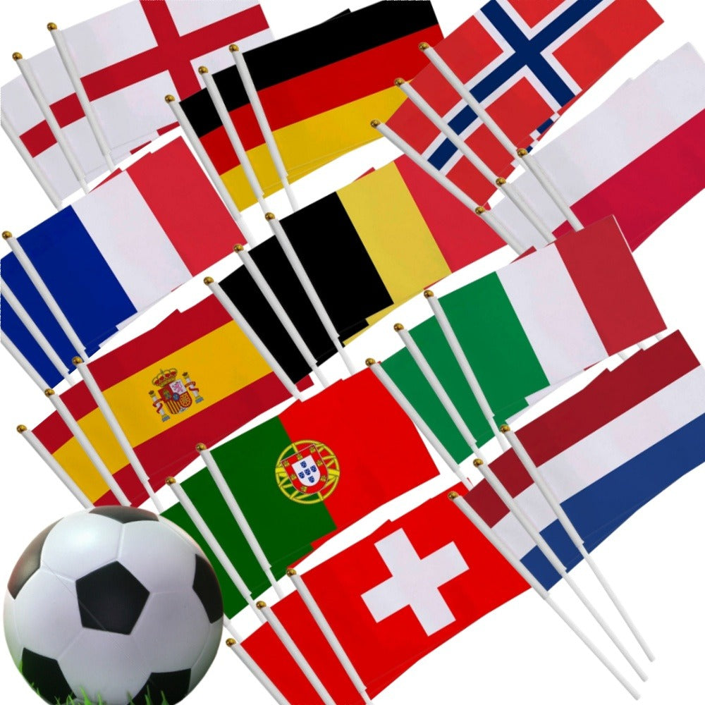 3pcs Portable Hand-Waving Flags for Sports Fans and Events