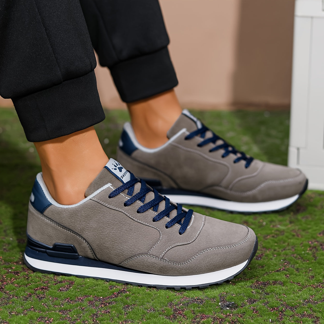Men's Forrest Gump Sneakers, Round Toe Low-Top Casual Lace-Up Sneakers, Low Heel, Men's Fashionable Minimalist Style, Casual Adult Outdoor Sports, Shopping, Travel, All-Season Men's Sneakers - ayq