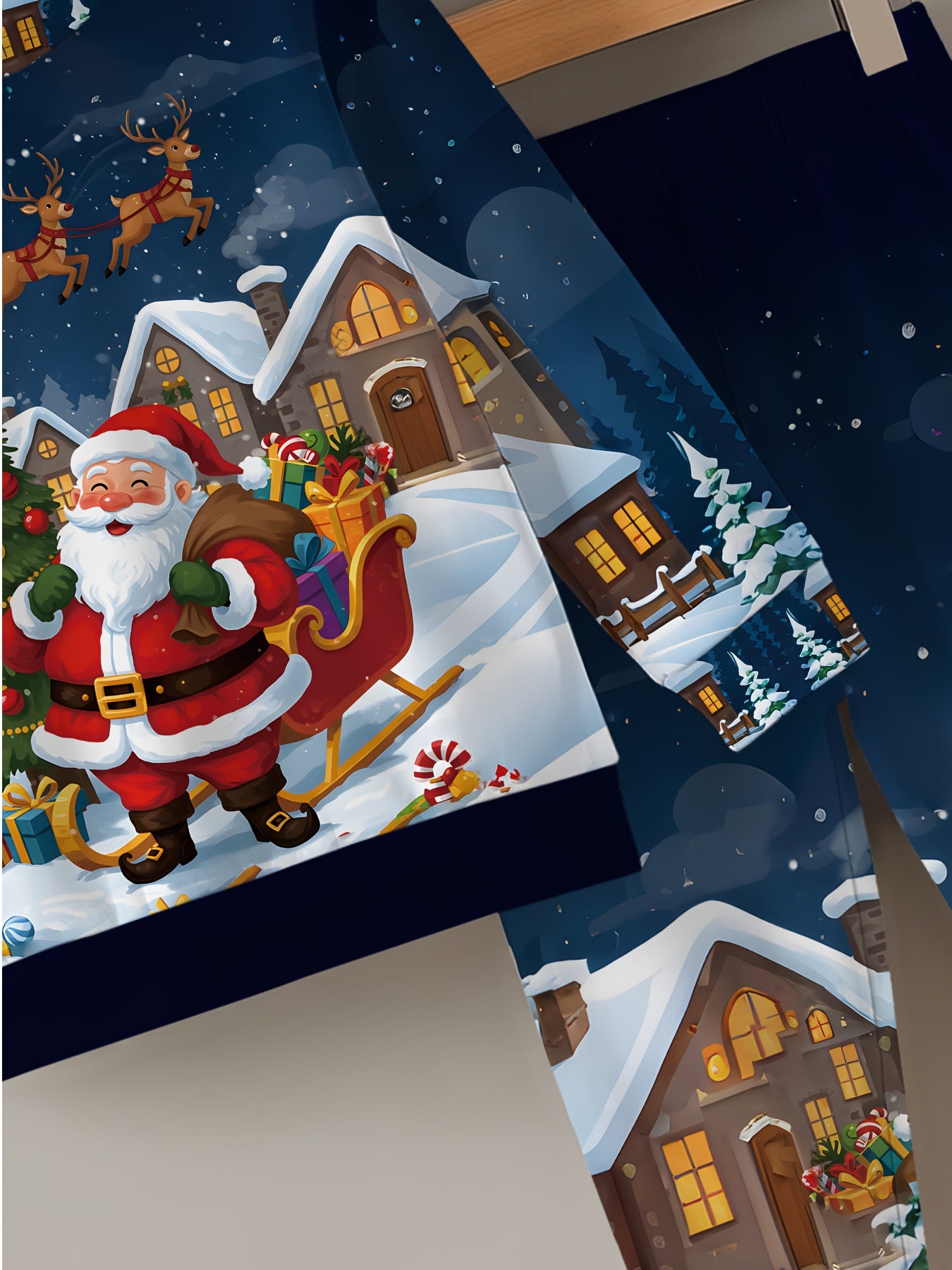 2pcs Boys' Christmas Set with Santa Claus & Winter Snowman Digital Print - Soft Hooded Sweater & Snow Pants Outfit, Cozy Long Sleeve Winter Clothes for to 12 Years, Machine Washable Festive Outfits for Xmas Parties & Casual A