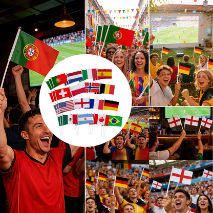 3pcs Portable Hand-Waving Flags for Sports Fans and Events