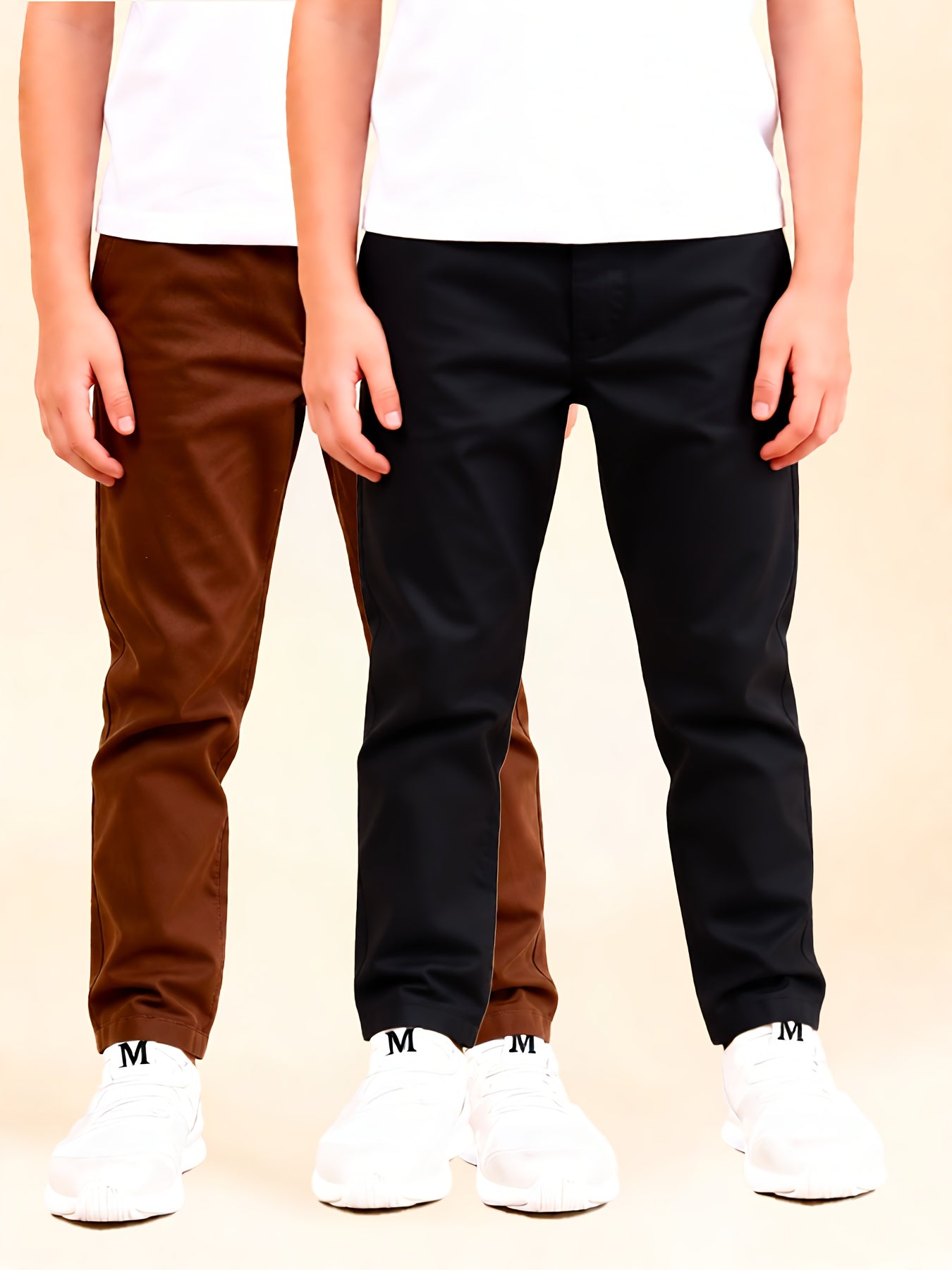 Boys' Cotton Jogger Pants Set with Cargo Pockets Casual Wear